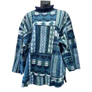 Westbound Boho long sleeve print tunic shirt top OSFA VINTAGE 1990's